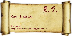 Rau Ingrid névjegykártya